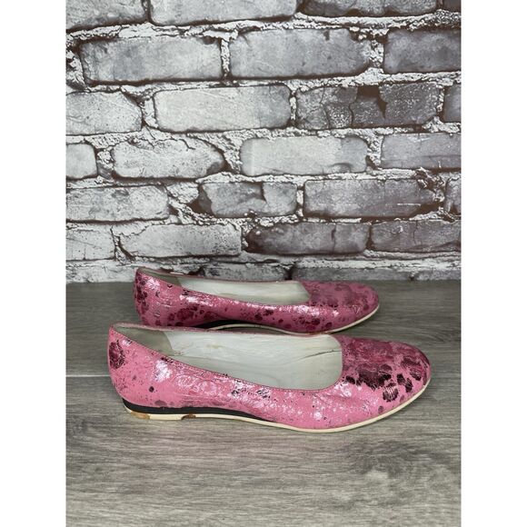 Osvaldo Pericoli Pink Leather Spots VTG Designer Ballet Flats Women 7M US/37.5EU - Picture 16 of 16